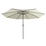 Sombrilla de jardín con palo de metal blanco arena 390 cm de , Sombrillas - Ref: Foro24-47378, Precio: 80,71 €, Descuento: %