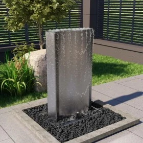 Fuente de jardín de acero inoxidable plateado 60,2x37x122,1 cm by , Fountains and waterfalls - Ref: Foro24-48095, Price: 507,...