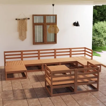Juego muebles de jardín 10 pzas madera maciza pino marrón miel von , Gartensets - Ref: Foro24-3078142, Preis: 678,50 €, Rabat...