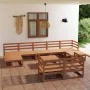 Juego muebles de jardín 10 pzas madera maciza pino marrón miel von , Gartensets - Ref: Foro24-3078142, Preis: 678,50 €, Rabat...