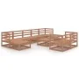 Juego muebles de jardín 10 pzas madera maciza pino marrón miel von , Gartensets - Ref: Foro24-3078142, Preis: 678,50 €, Rabat...