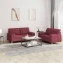 Juego de sofás con cojines 2 piezas tela rojo tinto by , Sofas - Ref: Foro24-3201296, Price: 414,35 €, Discount: %
