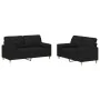Juego de sofás con cojines 2 piezas tela negro by , Sofas - Ref: Foro24-3201294, Price: 401,31 €, Discount: %