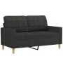 Juego de sofás con cojines 2 piezas tela negro by , Sofas - Ref: Foro24-3201294, Price: 401,31 €, Discount: %