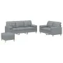 Juego de sofás con cojines 3 piezas tela gris claro by , Sofas - Ref: Foro24-3201330, Price: 534,89 €, Discount: %