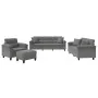 Juego de sofás con cojines 4 piezas tela microfibra gris oscuro by , Sofas - Ref: Foro24-3202310, Price: 827,33 €, Discount: %