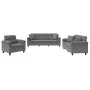Juego de sofás con cojines 3 piezas tela microfibra gris oscuro by , Sofas - Ref: Foro24-3202304, Price: 805,96 €, Discount: %