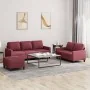 Juego de sofás con cojines 3 piezas tela rojo tinto by , Sofas - Ref: Foro24-3201474, Price: 477,70 €, Discount: %