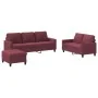Juego de sofás con cojines 3 piezas tela rojo tinto by , Sofas - Ref: Foro24-3201474, Price: 477,70 €, Discount: %