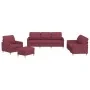 Juego de sofás con cojines 4 piezas tela rojo tinto by , Sofas - Ref: Foro24-3201256, Price: 606,95 €, Discount: %