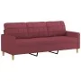 Juego de sofás con cojines 4 piezas tela rojo tinto by , Sofas - Ref: Foro24-3201256, Price: 606,95 €, Discount: %