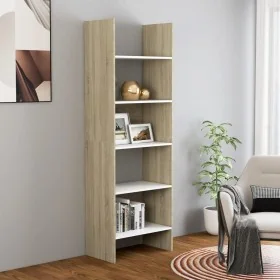 Estantería madera contrachapada blanco y roble 60x35x180 cm von , Bücherregale und Regale - Ref: Foro24-803412, Preis: 89,62 ...