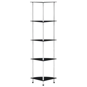 Estantería 5 niveles cristal templado negro 30x30x130 cm by , Bookcases and shelves - Ref: Foro24-249521, Price: 50,93 €, Dis...