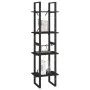 Estantería 4 niveles madera maciza de pino negro 40x30x140 cm by , Bookcases and shelves - Ref: Foro24-806426, Price: 73,75 €...