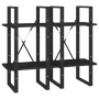 Estantería 4 niveles madera maciza de pino negro 40x30x140 cm by , Bookcases and shelves - Ref: Foro24-806426, Price: 73,75 €...