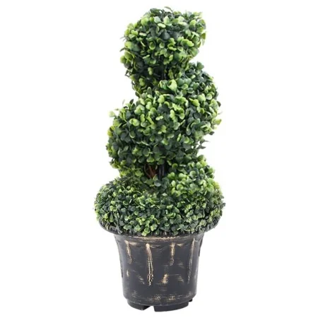 Planta espiral de Boj artificial con macetero verde 59 cm by , artificial flora - Ref: Foro24-336507, Price: 67,20 €, Discoun...
