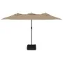 Sombrilla doble de jardín con luces LED gris taupe 449x245 cm de , Sombrillas - Ref: Foro24-362956, Precio: 196,12 €, Descuen...
