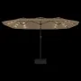 Sombrilla doble de jardín con luces LED gris taupe 449x245 cm de , Sombrillas - Ref: Foro24-362956, Precio: 196,12 €, Descuen...