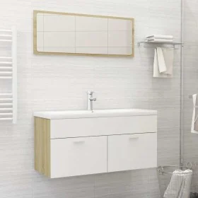 Set de muebles de baño 2 pzas madera contrachapada blanco roble von , Badezimmermöbel - Ref: Foro24-804814, Preis: 81,23 €, R...