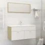 Set de muebles de baño 2 pzas madera contrachapada blanco roble by , Bathroom furniture - Ref: Foro24-804814, Price: 81,23 €,...