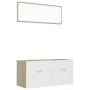 Set de muebles de baño 2 pzas madera contrachapada blanco roble by , Bathroom furniture - Ref: Foro24-804814, Price: 81,23 €,...