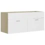 Set de muebles de baño 2 pzas madera contrachapada blanco roble by , Bathroom furniture - Ref: Foro24-804814, Price: 81,23 €,...