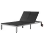 Tumbona doble con ruedas ratán sintético negro von , Liegen - Ref: Foro24-43977, Preis: 288,26 €, Rabatt: %