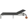 Tumbona doble con ruedas ratán sintético negro von , Liegen - Ref: Foro24-43977, Preis: 288,26 €, Rabatt: %