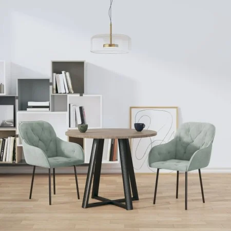 Sillas de comedor 2 unidades terciopelo gris claro de , Sillas de comedor - Ref: Foro24-344845, Precio: 143,08 €, Descuento: %