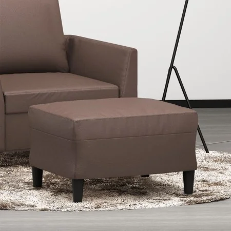 Reposapiés de cuero sintético marrón 60x50x41 cm by , Ottomans - Ref: Foro24-349289, Price: 50,42 €, Discount: %