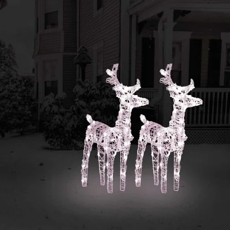 Renos de Navidad 2 unidades 80 LED blanco cálido acrílico by , Christmas lights - Ref: Foro24-342678, Price: 66,22 €, Discoun...