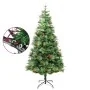 Árbol de Navidad con luces y piñas PVC PE verde 225 cm by , Christmas trees - Ref: Foro24-344290, Price: 172,05 €, Discount: %