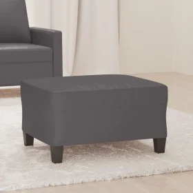 Reposapiés de cuero sintético gris 70x55x41 cm by , Ottomans - Ref: Foro24-349358, Price: 59,57 €, Discount: %