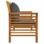 Banco jardín con cojines gris oscuro de madera maciza de acacia de , Bancos de jardín - Ref: Foro24-312140, Precio: 203,72 €,...