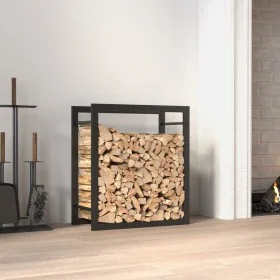 Leñero de acero negro mate 50x28x56 cm by , Firewood bags and holders - Ref: Foro24-350304, Price: 26,31 €, Discount: %