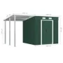Cobertizo jardín con tejado extendido acero verde 346x193x181 cm by , Sheds - Ref: Foro24-144037, Price: 669,46 €, Discount: %