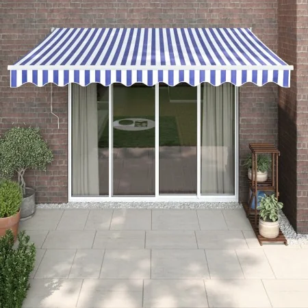Toldo retráctil aluminio y tela azul y blanco 3,5x2,5 m von , Markisen - Ref: Foro24-3154422, Preis: 221,95 €, Rabatt: %