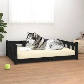 Cama para perros madera maciza de pino negro 105,5x75,5x28 cm de , Camas para perros - Ref: Foro24-820206, Precio: 104,77 €, ...