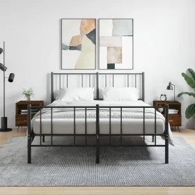 Mesita noche 2 uds madera ingeniería marrón roble 40x35x47,5 cm de , Mesitas de noche - Ref: Foro24-827387, Precio: 60,42 €, ...