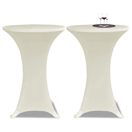 2 Manteles color crema ajustados para mesa de pie - 70 cm diámetro von , Abdeckungen - Ref: Foro24-241208, Preis: 28,48 €, Ra...