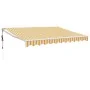 Toldo retráctil automático amarillo y blanco 3x2,5 m by , Awnings - Ref: Foro24-3154481, Price: 251,26 €, Discount: %