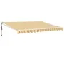 Toldo retráctil automático amarillo y blanco 4x3 m by , Awnings - Ref: Foro24-3154483, Price: 323,42 €, Discount: %