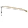 Toldo retráctil automático amarillo y blanco 4x3 m by , Awnings - Ref: Foro24-3154483, Price: 323,42 €, Discount: %