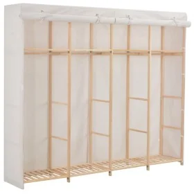 Armario de tela blanco 200x40x170 cm by , Wardrobes - Ref: Foro24-248200, Price: 166,21 €, Discount: %