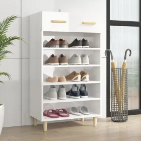 Mueble zapatero madera contrachapada blanco brillo 60x35x105 cm by , Shoe racks and shoe organizers - Ref: Foro24-812786, Pri...