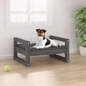 Cama para perros madera maciza de pino gris 55,5x45,5x28 cm von , Betten für Hunde - Ref: Foro24-821469, Preis: 31,44 €, Raba...