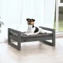 Cama para perros madera maciza de pino gris 55,5x45,5x28 cm de , Camas para perros - Ref: Foro24-821469, Precio: 31,44 €, Des...