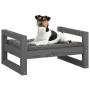 Cama para perros madera maciza de pino gris 55,5x45,5x28 cm de , Camas para perros - Ref: Foro24-821469, Precio: 31,44 €, Des...