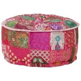 Puf redondo de pachtwork algodón hecho a mano 40x20 cm rosa by , Ottomans - Ref: Foro24-246574, Price: 49,62 €, Discount: %