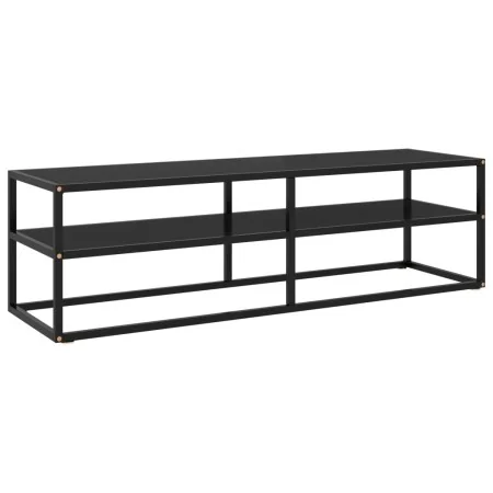 Mueble para TV negro con vidrio negro 140x40x40 cm von , TV-Möbel - Ref: Foro24-322864, Preis: 120,62 €, Rabatt: %